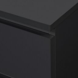 Oslo - 3 Drawer Bedside Table - Black - Wooden - Happy Beds - thumbnail 3