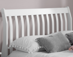 Belford - Double - Sleigh Bed - White - Wood - 4ft6 - Happy Beds - thumbnail 3