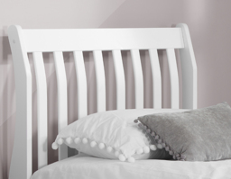 Belford - Double - Sleigh Bed - White - Wood - 4ft6 - Happy Beds - thumbnail 4