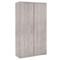 Jupiter - 2 Door Wardrobe - Grey Oak - Wooden - Happy Beds - thumbnail 1