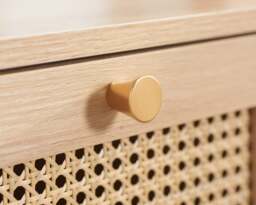 Croxley - 7 Drawer Chest of Drawers - Oak - Rattan - Wooden - Happy Beds - thumbnail 3