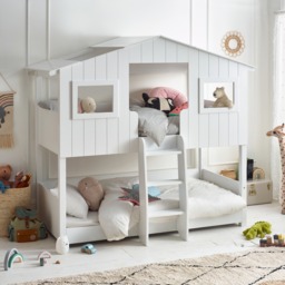 Willow - Single - Treehouse Bunk Bed - White - Wood - 3ft - Happy Beds - thumbnail 1