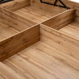 Bali – King Size– Bookcase Ottoman Storage Bed – Light Oak – Wooden – 5ft - Happy Beds - thumbnail 6