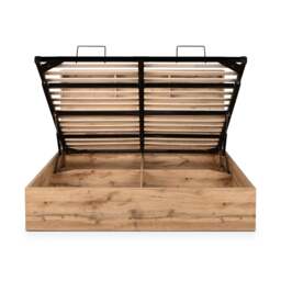 Bali – King Size– Bookcase Ottoman Storage Bed – Light Oak – Wooden – 5ft - Happy Beds - thumbnail 8