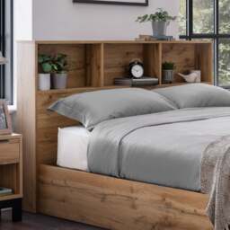 Bali – King Size– Bookcase Ottoman Storage Bed – Light Oak – Wooden – 5ft - Happy Beds - thumbnail 3