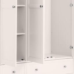 Maine - 3 Door Combination Wardrobe - Surf White - Wooden - Happy Beds - thumbnail 6