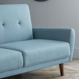 Monza - Fabric 3 Seater Sofa Bed - Blue - Linen - Happy Beds - thumbnail 5