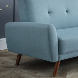 Monza - Fabric 3 Seater Sofa Bed - Blue - Linen - Happy Beds - thumbnail 6