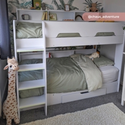 Orion - Single - Kids Bunk Bed - Storage - White - Wood - 3ft - Happy Beds - thumbnail 3