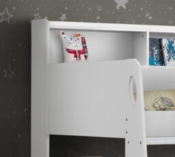 Orion - Single - Kids Bunk Bed - Storage - White - Wood - 3ft - Happy Beds - thumbnail 4