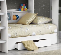 Orion - Single - Kids Bunk Bed - Storage - White - Wood - 3ft - Happy Beds - thumbnail 6