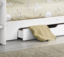 Orion - Single - Kids Bunk Bed - Storage - White - Wood - 3ft - Happy Beds - thumbnail 8