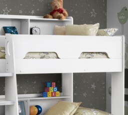 Orion - Single - Kids Bunk Bed - Storage - White - Wood - 3ft - Happy Beds - thumbnail 7