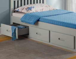 Mission - Single - Storage Bed - Grey - Wood - 3ft - Happy Beds - thumbnail 3