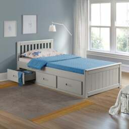 Mission - Single - Storage Bed - Grey - Wood - 3ft - Happy Beds - thumbnail 1
