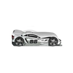 Storm - Single - Racer Design Car Kids Bed - White/Grey - Wooden - 3ft - thumbnail 7