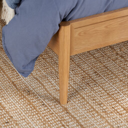 Elina – Double – Low Foot-End Rattan Bed - Oak – Wooden – 4ft6 - Happy Beds - thumbnail 6