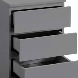 Oslo - 3 Drawer Bedside Table - Grey - Wooden - Happy Beds - thumbnail 7