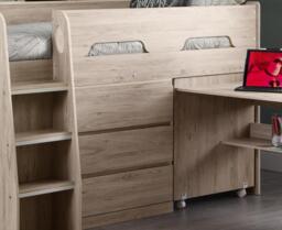 Jupiter - Single - Kids Mid Sleeper Cabin Bed - Oak - Wood - 3ft - Happy Beds - thumbnail 5