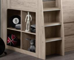 Jupiter - Single - Kids Mid Sleeper Cabin Bed - Oak - Wood - 3ft - Happy Beds - thumbnail 4