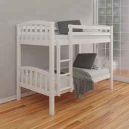 American - Single - Kids White Solid Pine Wooden Bunk Bed Frame - Detatchable - 3ft - Happy Beds - thumbnail 1