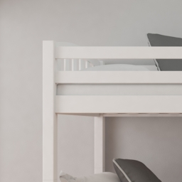 American - Single - Kids White Solid Pine Wooden Bunk Bed Frame - Detatchable - 3ft - Happy Beds - thumbnail 3