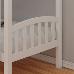 American - Single - Kids White Solid Pine Wooden Bunk Bed Frame - Detatchable - 3ft - Happy Beds - thumbnail 4