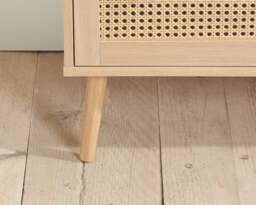 Croxley - 5 Drawer Chest of Drawers - Oak - Rattan - Wooden - Happy Beds - thumbnail 4