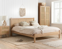 Croxley - 5 Drawer Chest of Drawers - Oak - Rattan - Wooden - Happy Beds - thumbnail 8