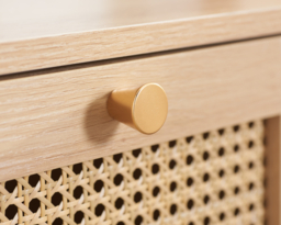 Croxley - 5 Drawer Chest of Drawers - Oak - Rattan - Wooden - Happy Beds - thumbnail 3