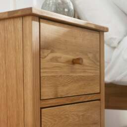 Coxmoor – 2-Drawer Bedside Table – Oak – Wooden - Happy Beds - thumbnail 2