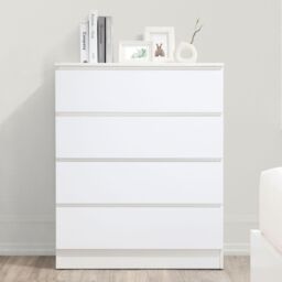Oslo - 4 Drawer Chest of Drawers - White - Wooden - Happy Beds - thumbnail 1
