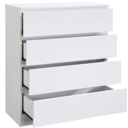 Oslo - 4 Drawer Chest of Drawers - White - Wooden - Happy Beds - thumbnail 4