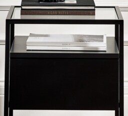 Universal - 1 Drawer Bedside Table - Black - Wooden/Metal - thumbnail 6