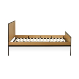 Sia - Double - Low Foot End Bed - Oak/Black - Wooden/Metal - 4ft6 - thumbnail 8