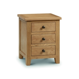 Marlborough - 3 Drawer Bedside Table - Oak - Wooden - Happy Beds - thumbnail 3