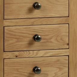 Marlborough - 3 Drawer Bedside Table - Oak - Wooden - Happy Beds - thumbnail 4