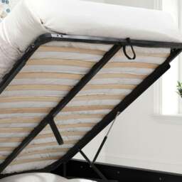 Oslo - Double - Ottoman Storage Bed - Black - Wooden - 4ft6 - Happy Beds - thumbnail 7