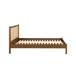 Croxley - Double - Bed Frame - Walnut - Rattan Wood - 4ft6 - Happy Beds - thumbnail 8