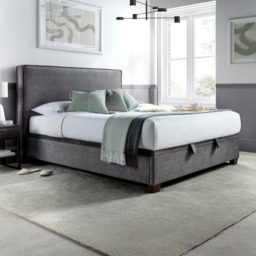 Newton - Super King Size - Ottoman Storage Bed - Dark Grey - Velvet - 6ft