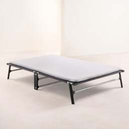 Jay-Be – Single - Compact Folding Bed with Rebound e-Fibre Mattress – White/Black – Metal/Fabric – 2ft - thumbnail 3