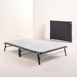 Jay-Be – Single - Compact Folding Bed with Rebound e-Fibre Mattress – White/Black – Metal/Fabric – 2ft