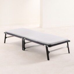 Jay-Be – Single - Compact Folding Bed with Rebound e-Fibre Mattress – White/Black – Metal/Fabric – 2ft - thumbnail 4
