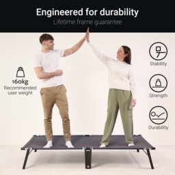 Jay-Be – Single - Compact Folding Bed with Rebound e-Fibre Mattress – White/Black – Metal/Fabric – 2ft - thumbnail 8