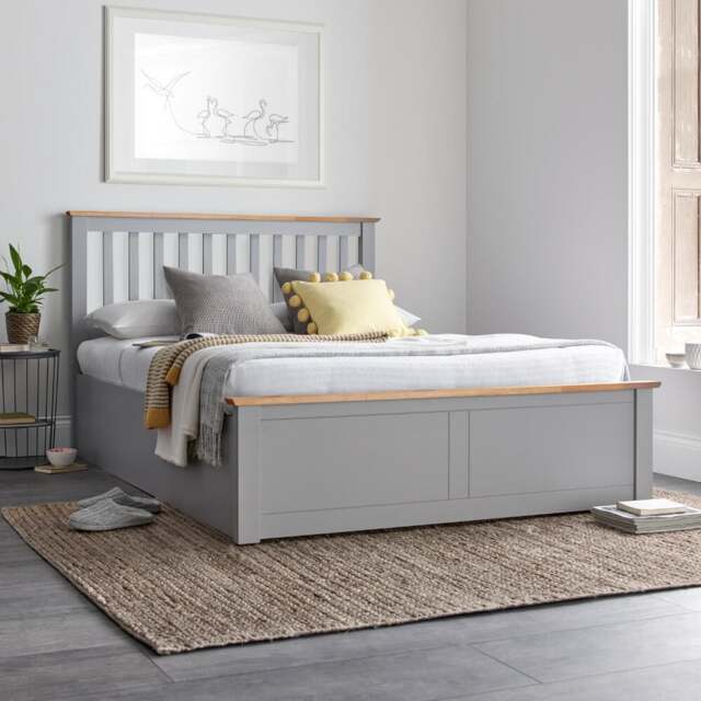 Malmo - King Size - Ottoman Bed - Grey - Wood - King - Happy Beds - image 1