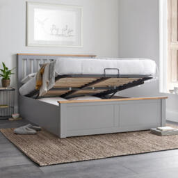 Malmo - King Size - Ottoman Bed - Grey - Wood - King - Happy Beds - thumbnail 2