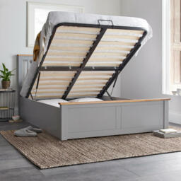 Malmo - King Size - Ottoman Bed - Grey - Wood - King - Happy Beds - thumbnail 3