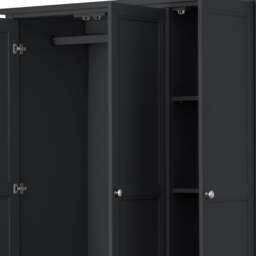 Maine - 3 Door Combination Wardrobe - Dark Grey - Wooden - Happy Beds - thumbnail 5