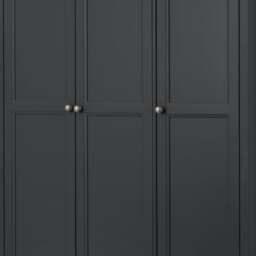 Maine - 3 Door Combination Wardrobe - Dark Grey - Wooden - Happy Beds - thumbnail 6