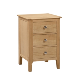 Cotswold - 3 Drawer Bedside Table - Oak - Wooden - Happy Beds - thumbnail 1